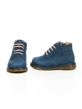 Schnürschuhe aus Leder - Blau