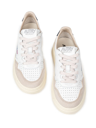 Medalist Kids Low Sneaker aus Leder - Weiß/Blau