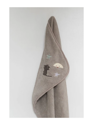 Dear April Petal Baby Kapuzenhandtuch - Mond Katze