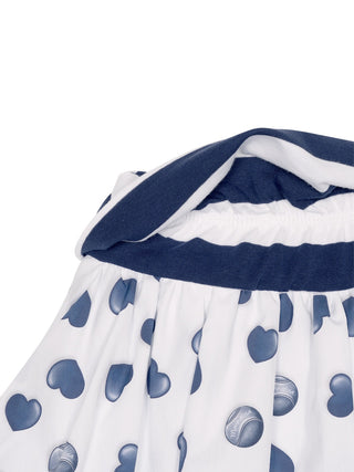 Ballonrock mit Herz-Print - Weiß/Blau