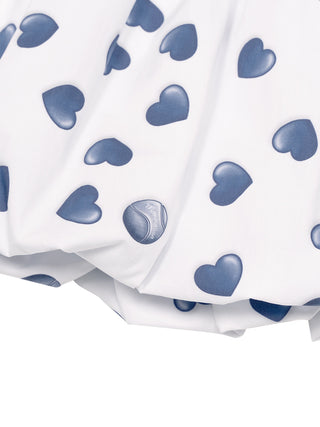 Ballonrock mit Herz-Print - Weiß/Blau