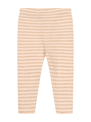 Gerippte Leggings mit Streifen - Beige