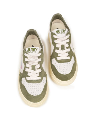 Medalist Kids Low Kid aus Leder - Weiß/Olivgrün