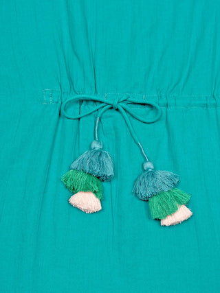 Lea Caftan mit Quasten - Grün