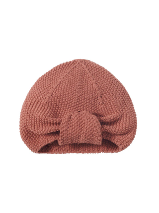 Baby Turban aus Strick - Kupfer