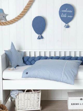 Ballon-Kissen Welcome Little One - Blau