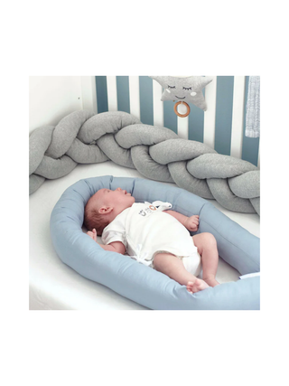 Geflochtene Bettschlange Jersey - Grau