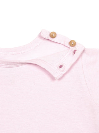 Flamé Jersey T-Shirt mit Volant - Rosa