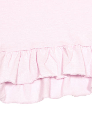 Flamé Jersey T-Shirt mit Volant - Rosa