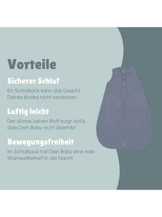 Leinen Schlafsack 0.5 TOG - Essential Blau