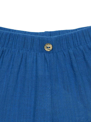 Hose aus Bio-Baumwolle und Leinen - Blau