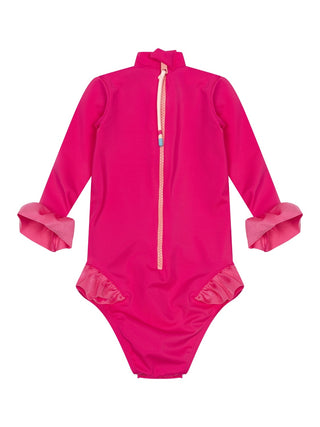 Einteiliger Badeanzug Anti-UV Bora Bora Surfer - Pink