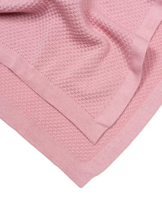 Strickdecke aus Baumwolle - 82 cm x 82 cm - Altrosa