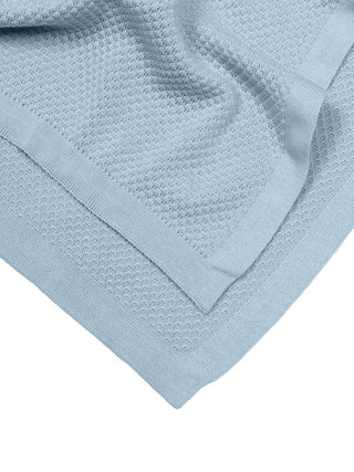 Strickdecke aus Baumwolle - 82 cm x 82 cm - Blau