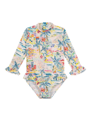 Gigi Surfer Langarm Badeanzug - Aqua