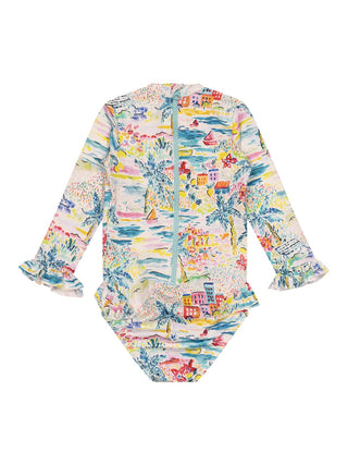 Gigi Surfer Langarm Badeanzug - Aqua