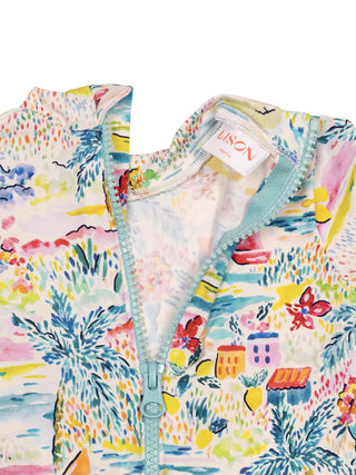 Gigi Surfer Langarm Badeanzug - Aqua