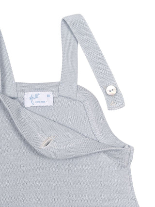 Gestrickte Trägerhose - Hellblau