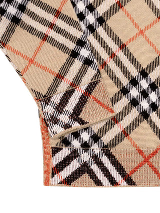 Jimmy Check Jacquard-Strick-Hoodie - Beige
