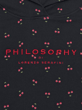 Sweatshirt mit Kirsch-Motiv - Schwarz