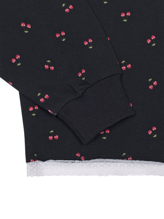 Sweatshirt mit Kirsch-Motiv - Schwarz