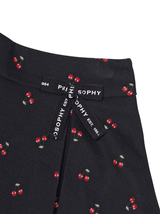 Rock mit Kirsch-Motiv - Schwarz