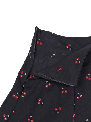 Rock mit Kirsch-Motiv - Schwarz