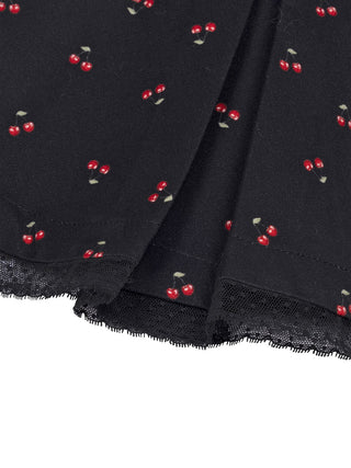 Rock mit Kirsch-Motiv - Schwarz