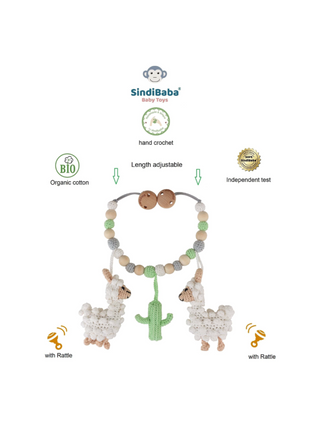 Gehäkelte Kinderwagenkette Lama Luke