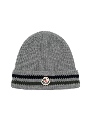 Strickmütze aus Wolle mit Logo - Grau