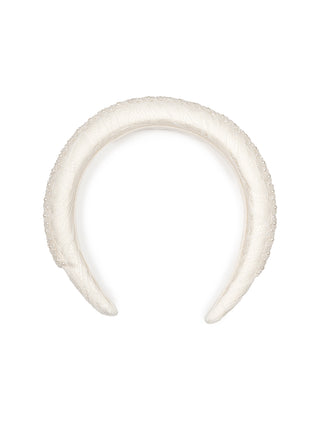 Haarreif mit Perlen- und Spitzen-Details - Weiß