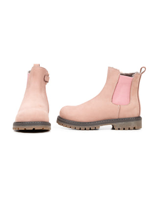 Polacco Beetols Montone Gefütterte Leder-Stiefelette - Altrosa