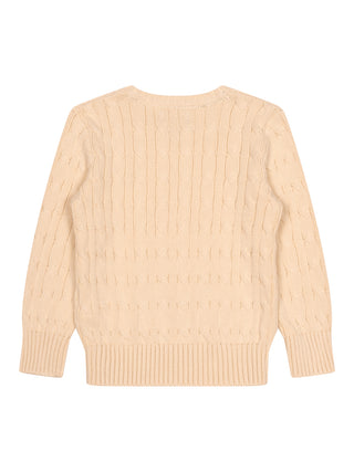 Pullover im Zopfstrick-Design - Creme