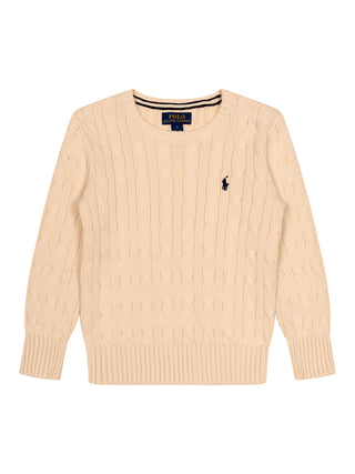 Pullover im Zopfstrick-Design - Creme