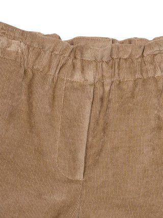 Samtshorts mit Logo - Beige