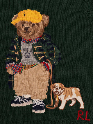 Strickpullover mit Polo-Bär - Grün