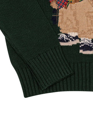 Strickpullover mit Polo-Bär - Grün