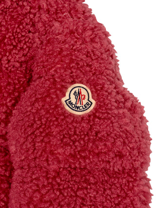 Adalbertas Daunenjacke aus Teddystoff mit Kapuze - Pink