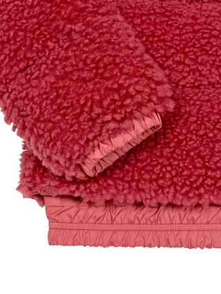 Adalbertas Daunenjacke aus Teddystoff mit Kapuze - Pink