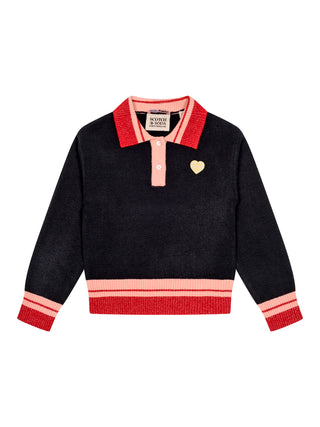 Sportlicher Logo Pullover - Navy