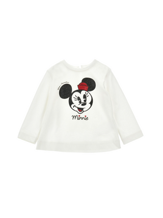 Langärmliges T-Shirt mit Minnie-Strass