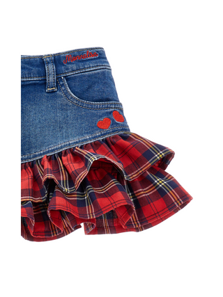 Jeans-Minirock Herzrüschen