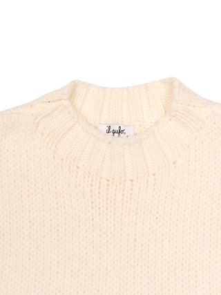 Strickweste mit Fransen - Creme