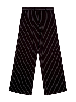 Weite Nadelstreifenhose - Anthrazit