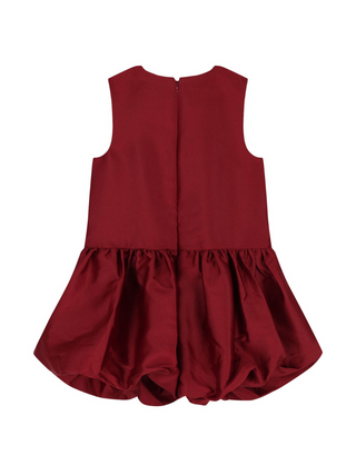 Taftkleid mit Ballonsaum - Burgunderrot