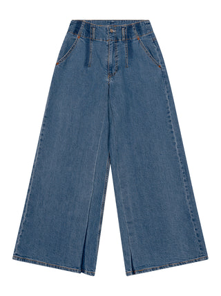 The Wave Wide Denim-Jeans - Blau