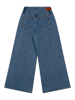 The Wave Wide Denim-Jeans - Blau