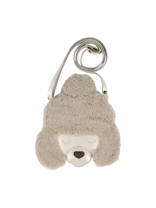 Britta Exklusive Geldbörse Pudel - Off White Metallic Leder