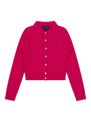 Baumwollset aus Cardigan und Rock - Pink