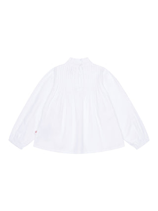 Dori Shirt Jane Baumwollbluse mit Biesen - Weiß